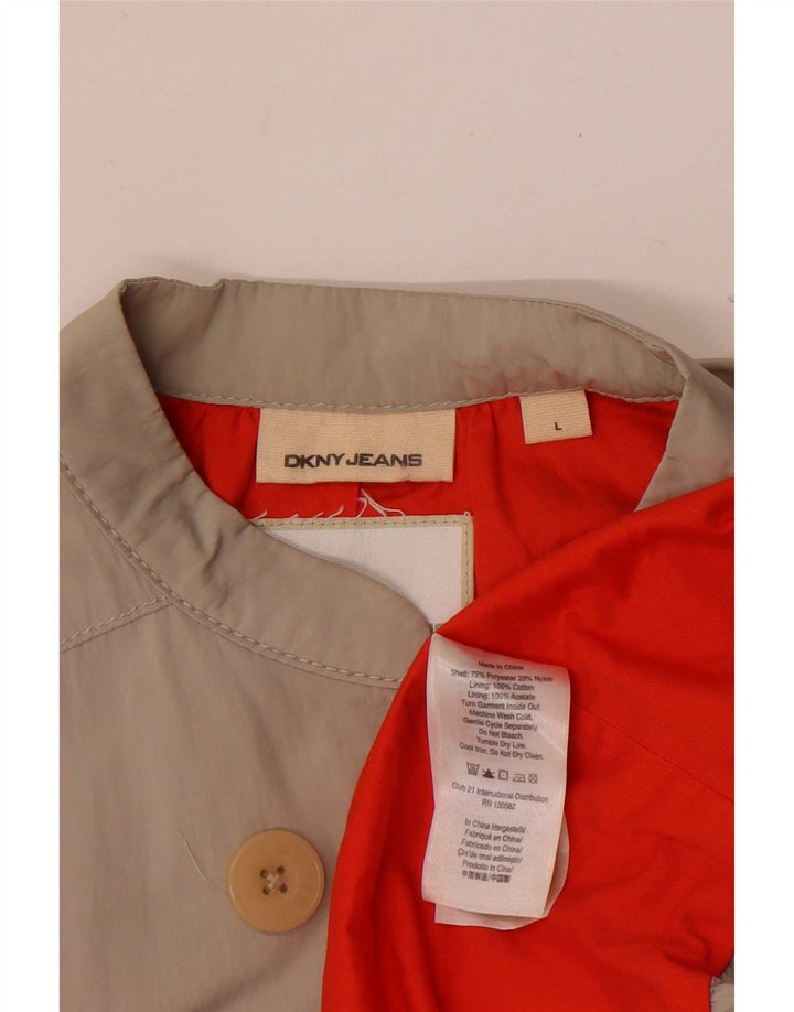 Dkny haină pentru femei cu mâneci 3/4 dublu piept UK 16 mare poliester gri