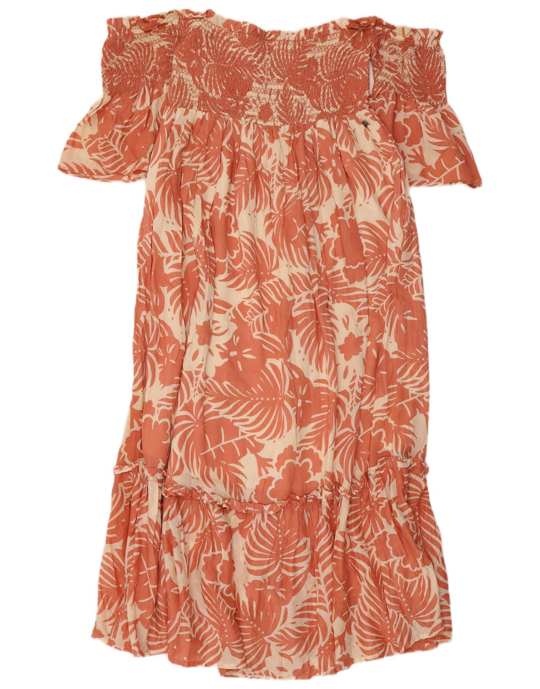 Rochie de damă PEPE JEANS cu umăr dezactivat UK 8 mic roz, viscoză florală