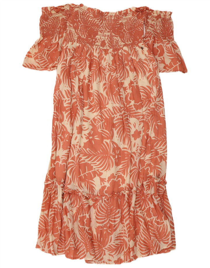 Rochie de damă PEPE JEANS cu umăr dezactivat UK 8 mic roz, viscoză florală