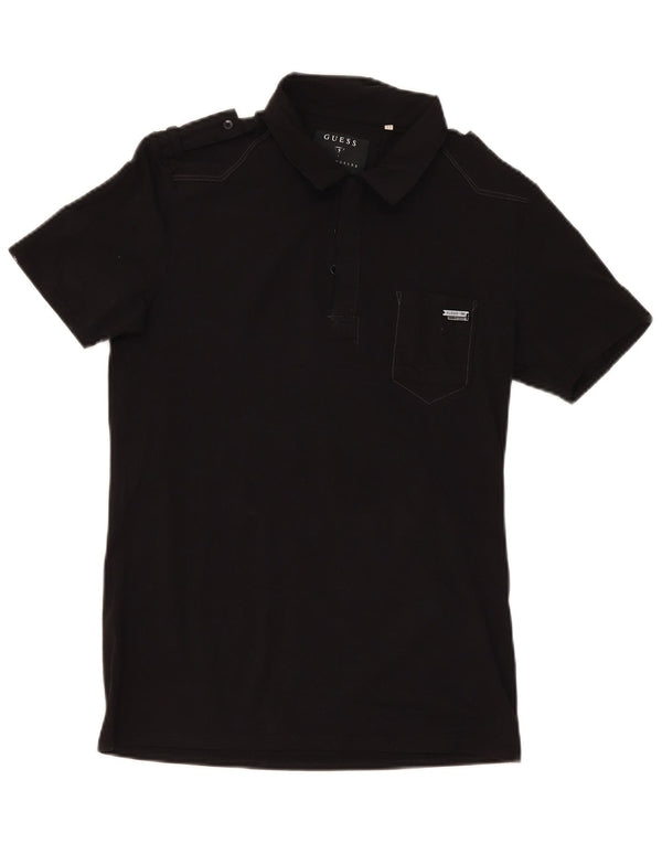 Tricou polo militar Guess pentru bărbați UK 34 XS bumbac negru