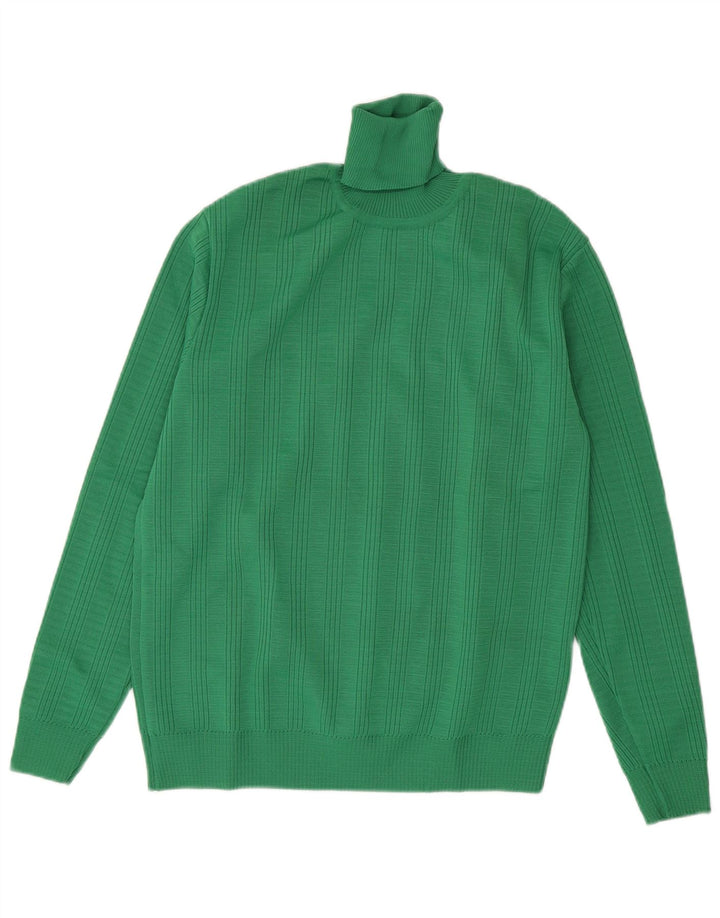 Pulover vintage pentru bărbați cu gât rulat IT 50 verde mediu