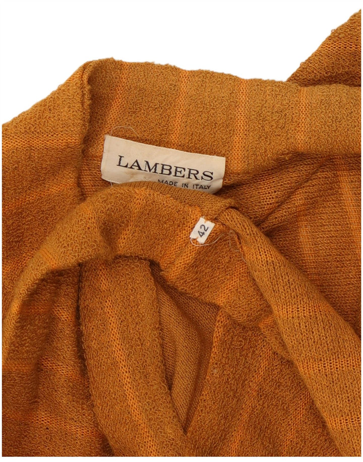 Pulover cardigan cu paragate Lambers pentru femei IT 42 portocaliu mediu cu dungi