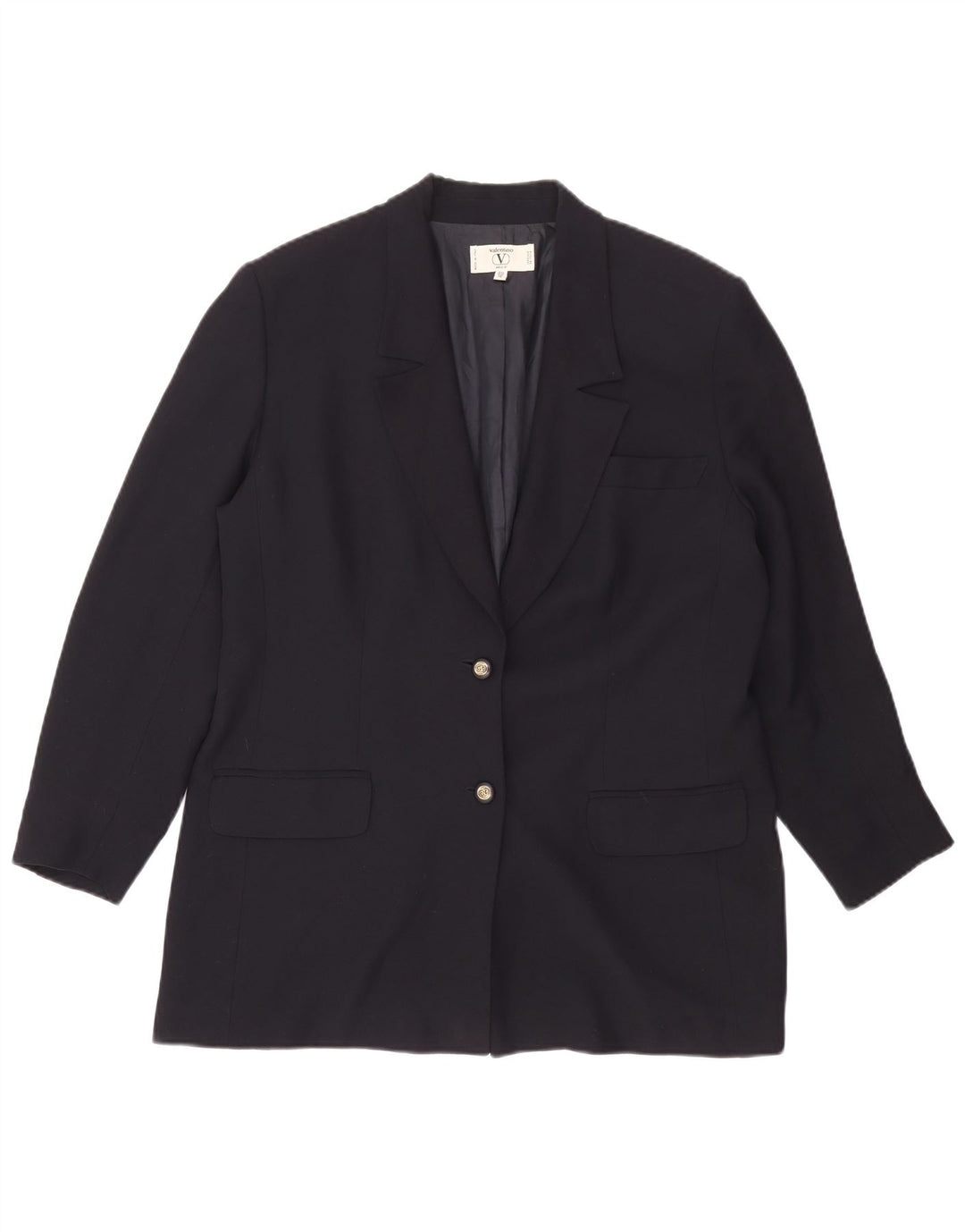 Jachetă Valentino pentru femei, cu 2 nasturi, IT 50 XL, viscoză, albastru bleumarin