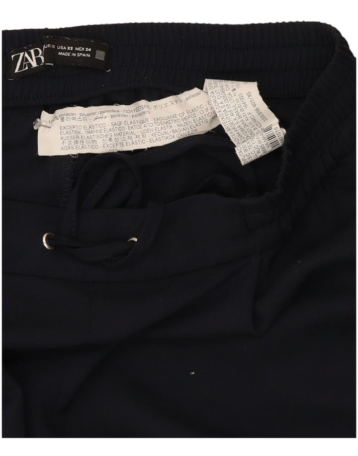 Pantaloni de trening Zara pentru femei UK 6 XS Poliester bleumarin