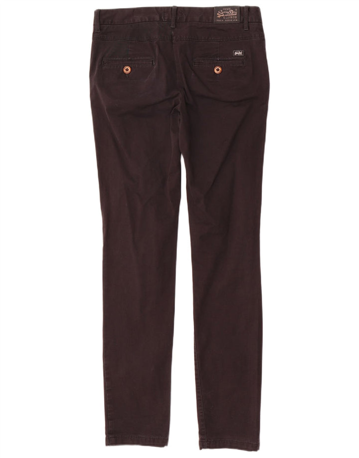 SUPERDRY Pantaloni chino subțiri pentru femei Mici W27 L31 Negri