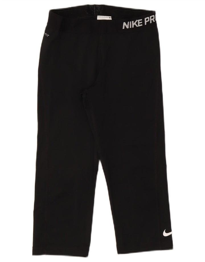 Leggings Nike Dri Fit Graphic Capri pentru femei UK 12 Poliester mediu negru