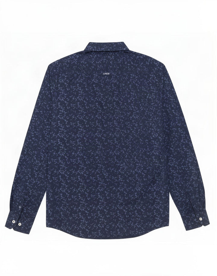 Îmbrăcăminte pentru echipaj Cămașă slim fit pentru bărbați cu model abstract Bumbac bleumarin mediu