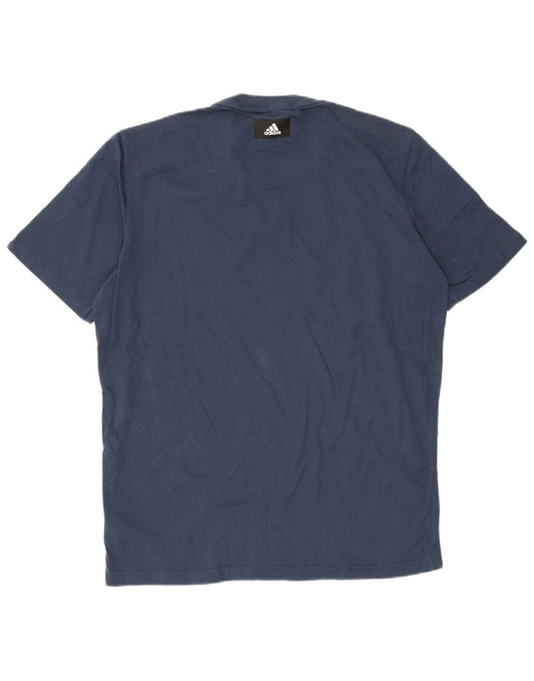 Tricou grafic pentru bărbați Adidas Top mare din bumbac bleumarin