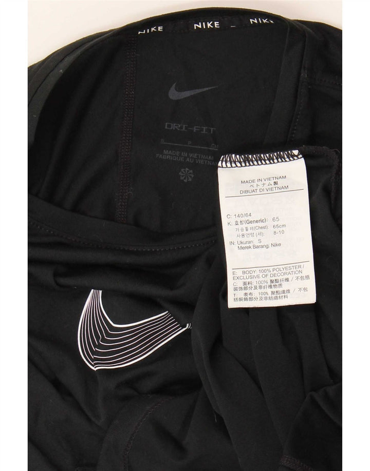 Tricou grafic Nike Dri Fit pentru băieți Top 8-9 ani Poliester negru mic
