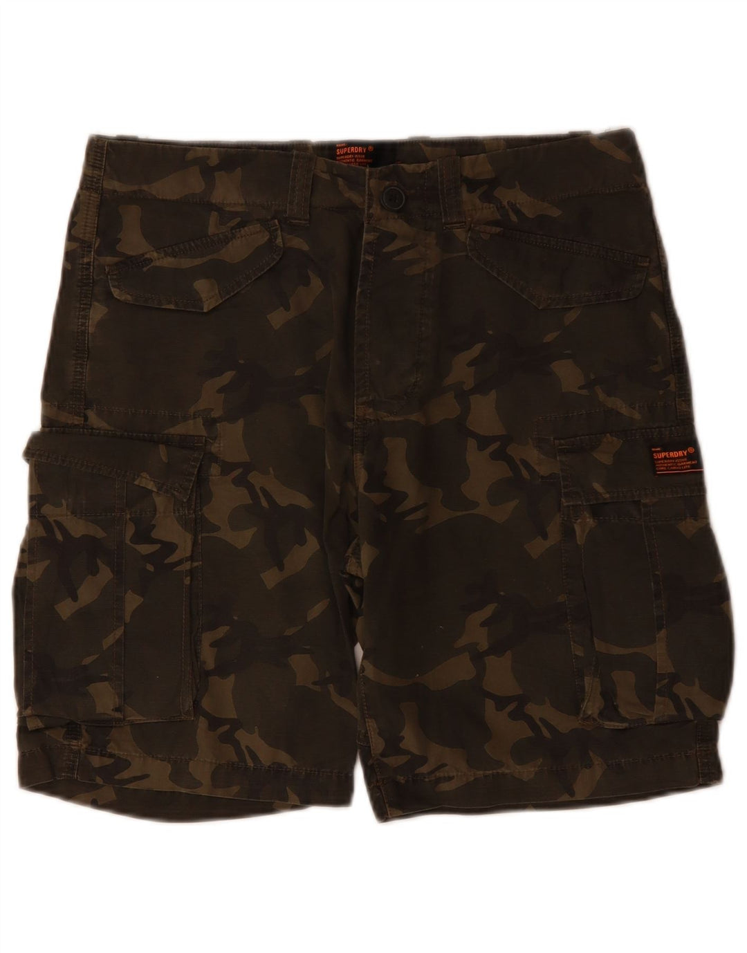 Pantaloni scurți cargo pentru bărbați SUPERDRY W29 Small Khaki Camouflage Bumbac