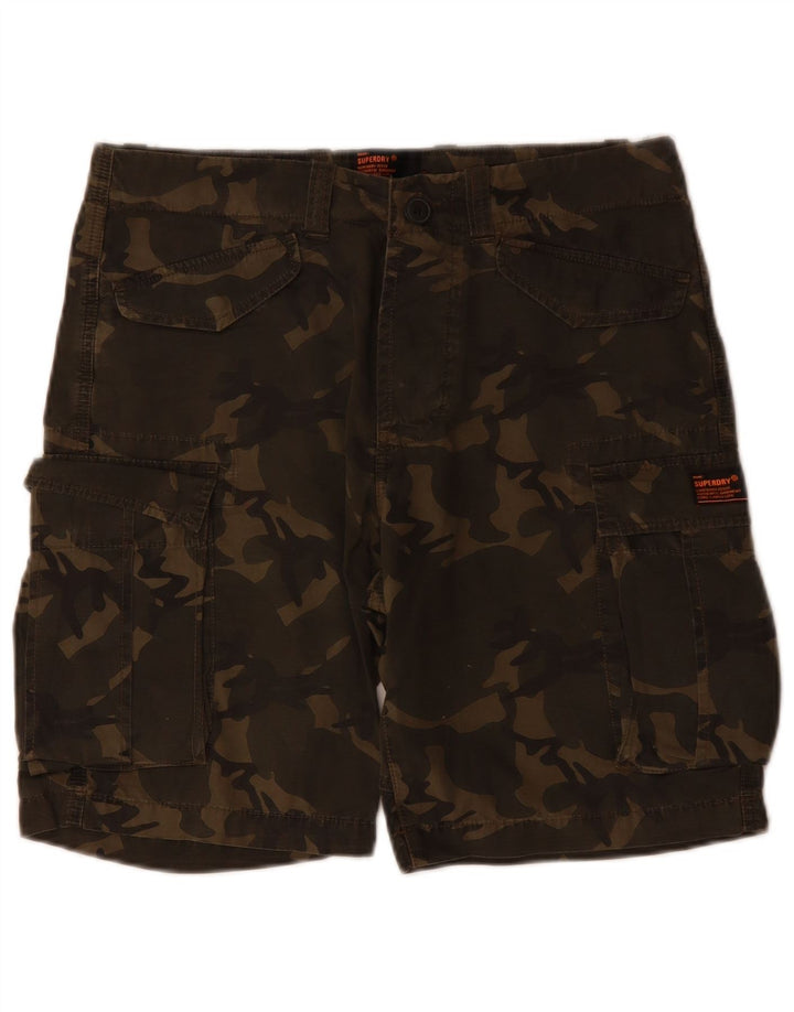 Pantaloni scurți cargo pentru bărbați SUPERDRY W29 Small Khaki Camouflage Bumbac