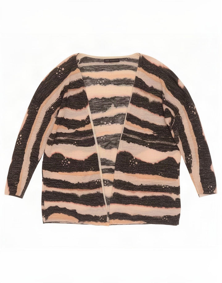 Pulover cardigan supradimensionat pentru femei Marks & Spencer UK 16 mare cu dungi negre