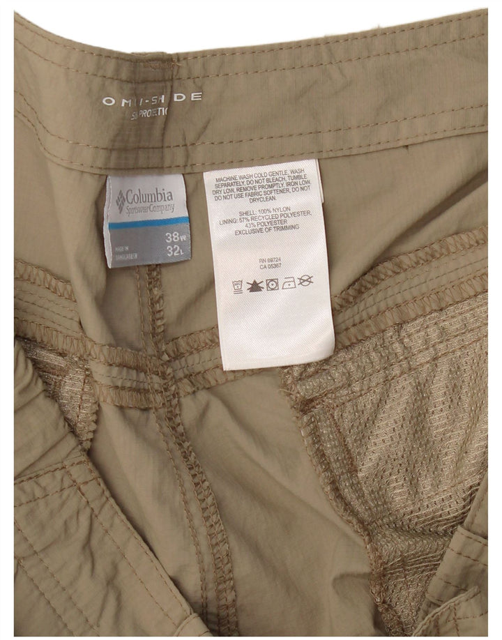 COLUMBIA Pantaloni cargo dritti Omni-Shade pentru bărbați W38 L32, bej, nailon