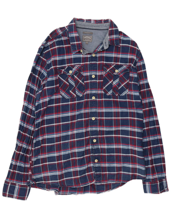 Cămașă de flanel pentru bărbați Fat Face, XL, albastru, din bumbac