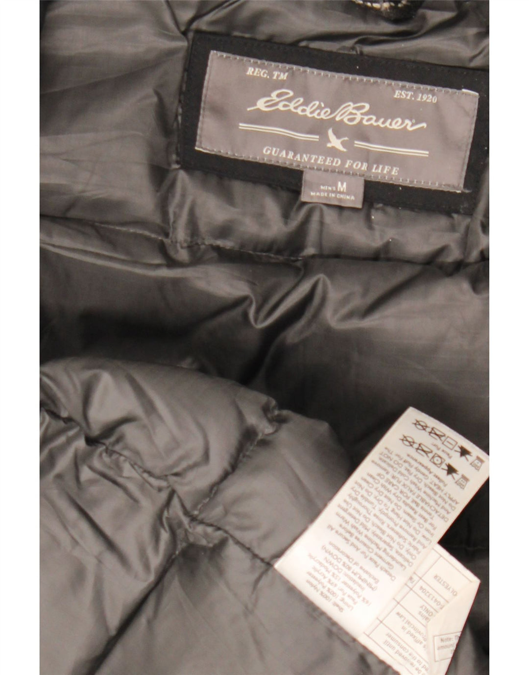 EDDIE BAUER Jachetă Windbreaker cu glugă pentru bărbați UK 38 Medium Black Nylon