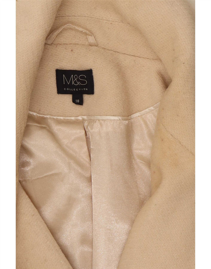 Marks & Spencer palton dublu pentru femei UK 18 XL poliester bej