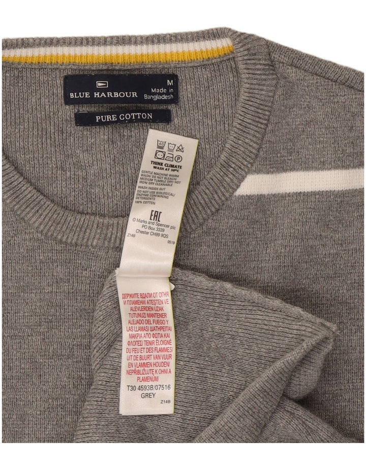 Pulover Marks & Spencer pentru femei cu gât roșu, gri mediu, UK 14