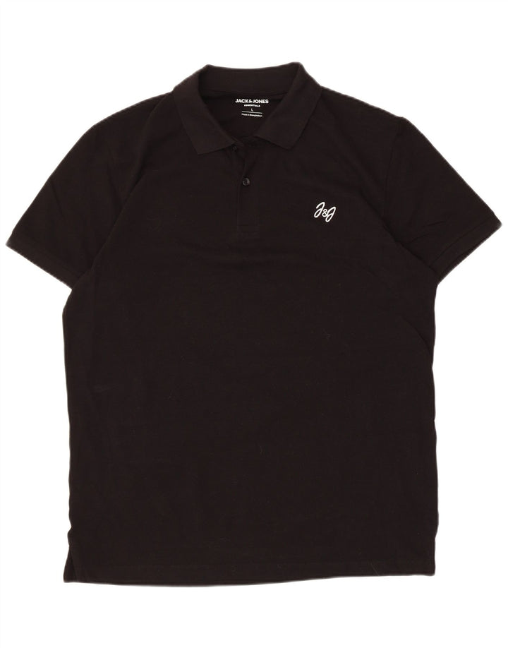Tricou polo Jack & Jones pentru bărbați, mare, negru, bumbac