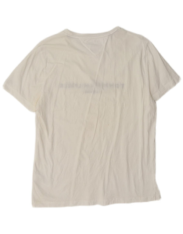 Tricou grafic Tommy Hilfiger pentru femei Top UK 16, mare, alb, bumbac