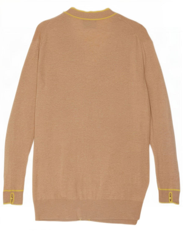 Pulover cardigan Massimo Dutti pentru femei UK 12 Medium Bej Bumbac cu pete