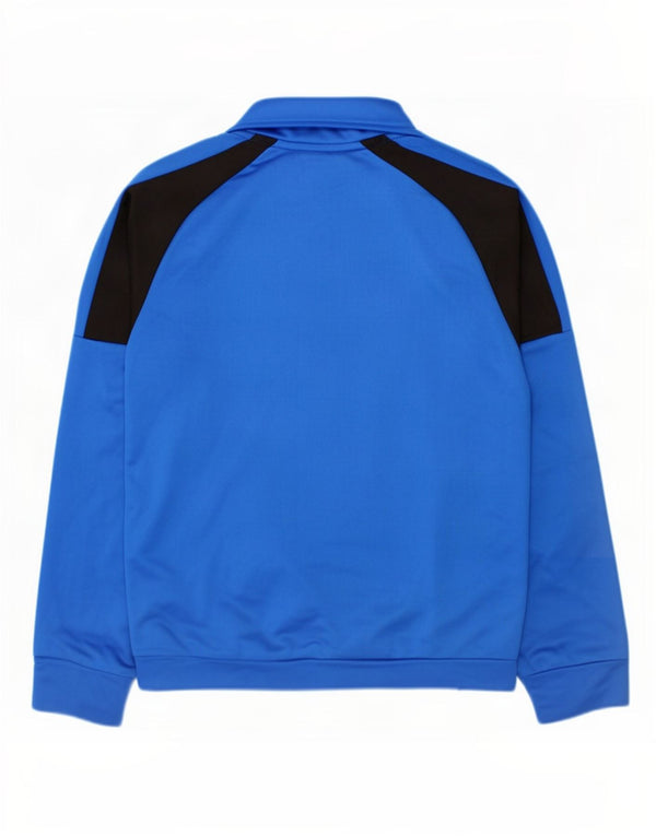 Puma Boys Tracksuit Top Jacket 9-10 Years Blue Colourblock Polyester