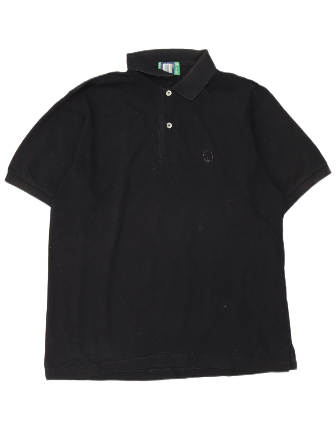 SERGIO TACCHINI Tricou polo pentru bărbați din bumbac negru mare