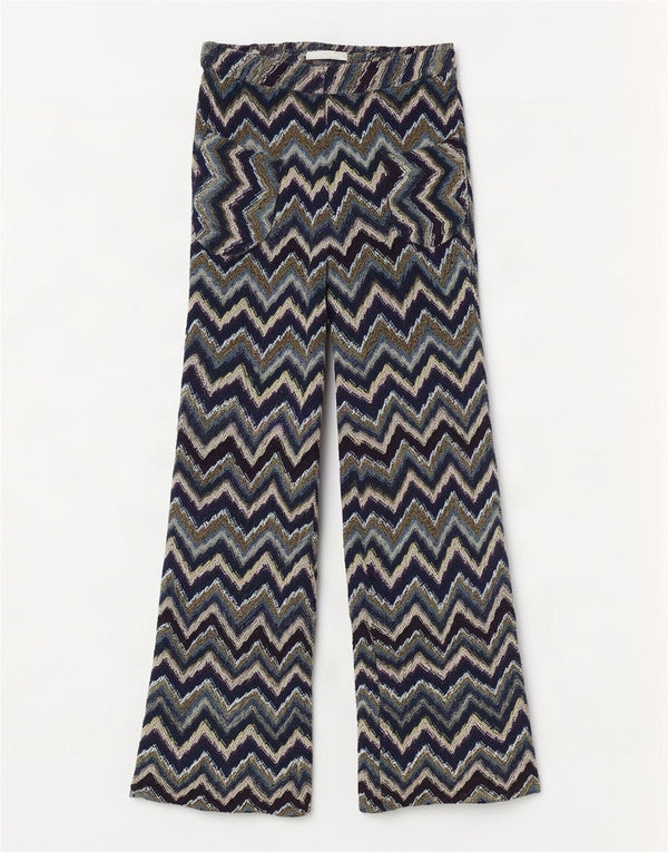 Pantaloni de damă Vintage Flare Casual W26 L30 Chevron multicolor