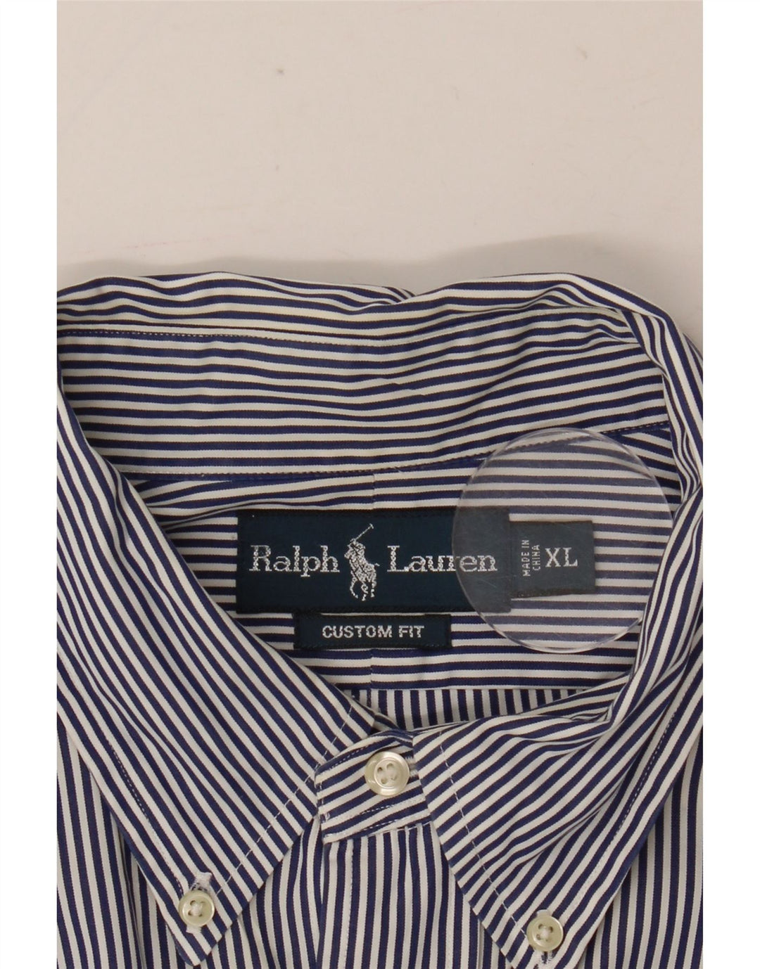 Cămașă personalizată pentru bărbați Ralph Lauren, XL, bleumarin, bumbac cu dungi