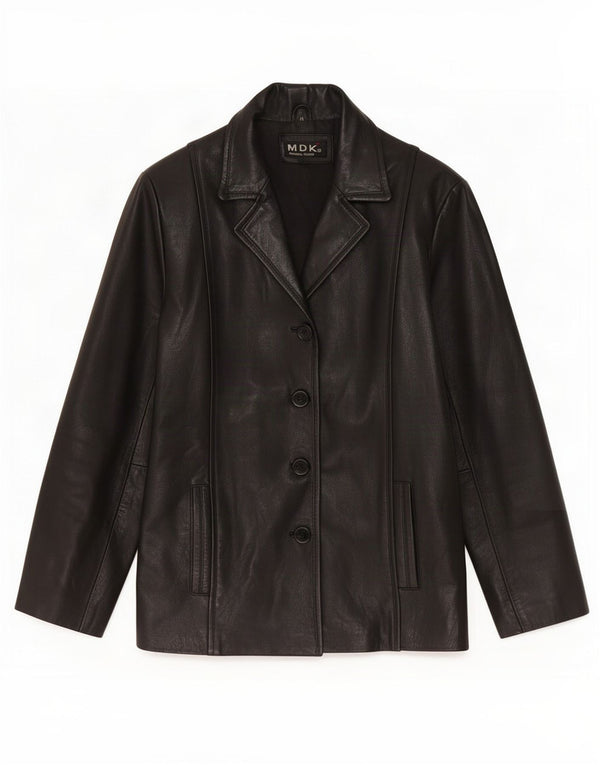 Jachetă de piele MDK pentru femei UK 12 Medium Black