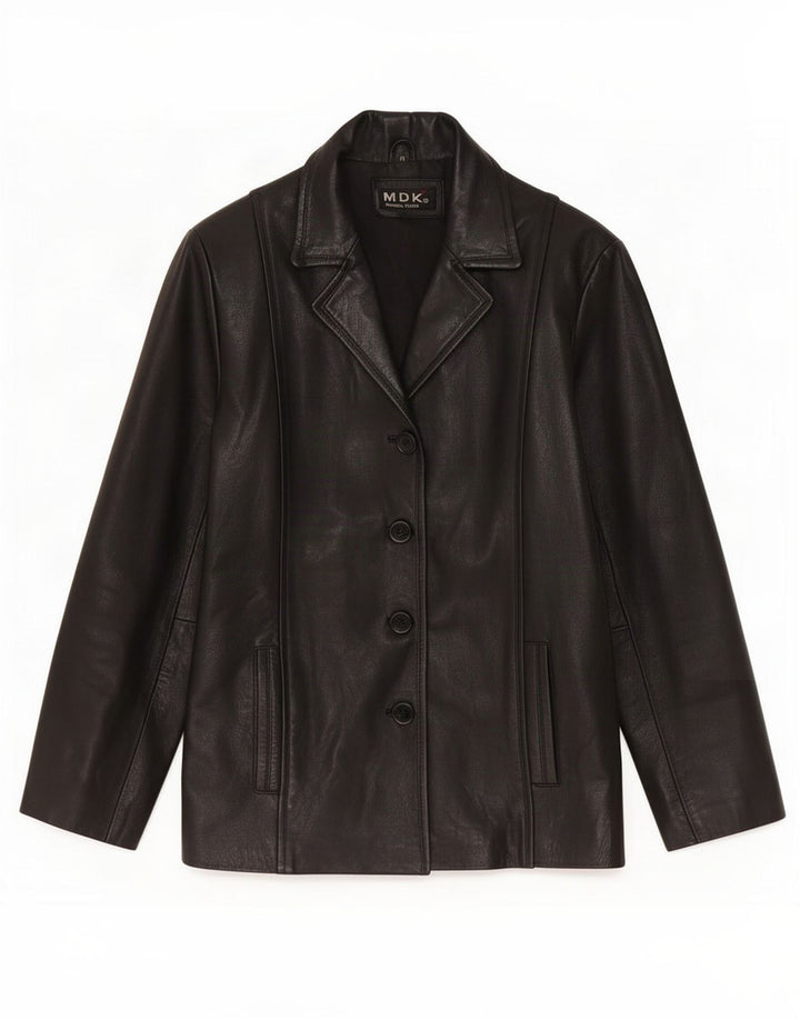 Jachetă de piele MDK pentru femei UK 12 Medium Black