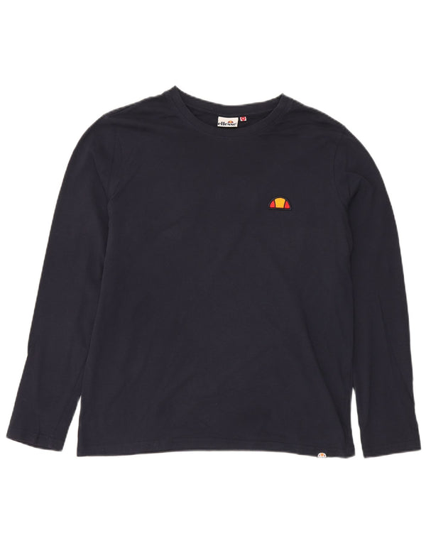 Top pentru bărbați Ellesse cu mânecă lungă, mediu, albastru bleumarin, bumbac