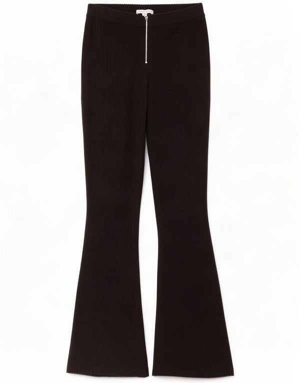 Topshop Pantaloni flare din velur pentru femei UK 14 Large W30 L36 Poliester negru