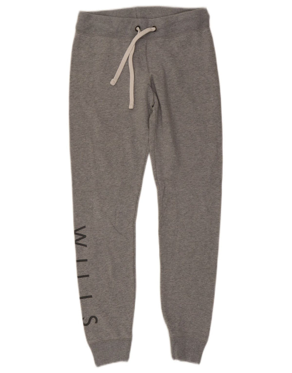 Jack Wills Pantaloni de trening grafic pentru femei Joggeri UK 6 XS Bumbac gri
