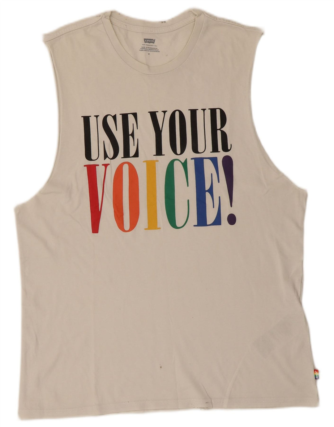 Vestă grafică pentru bărbați LEVI'S, bumbac alb mediu