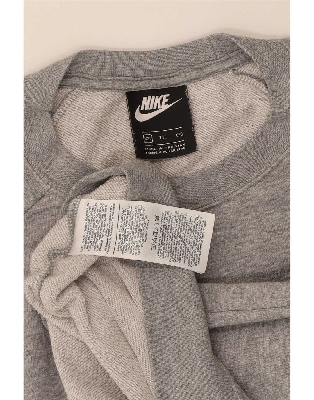 Pulover supradimensionat pentru femei Nike UK 20 2XL, bumbac cu pete gri