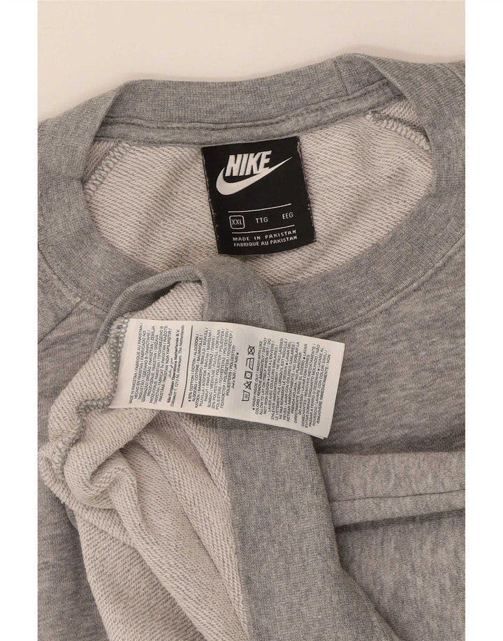 Pulover supradimensionat pentru femei Nike UK 20 2XL, bumbac cu pete gri