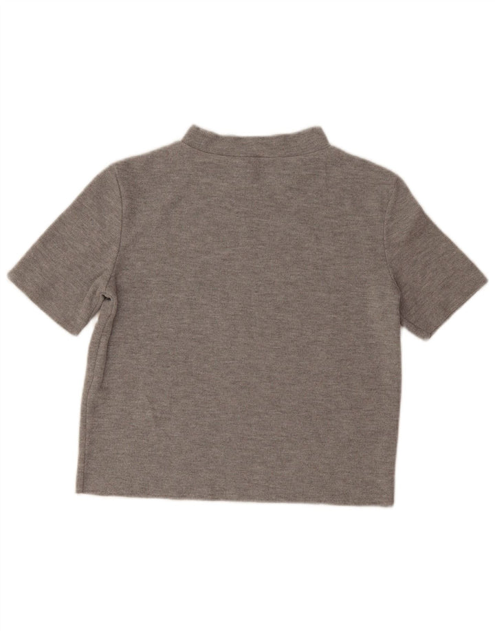 Top tricou pentru femei Zara UK 12 Medium Gri Poliester