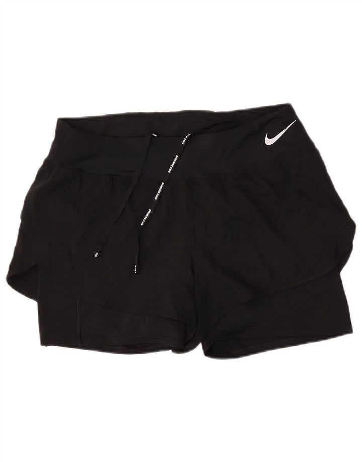 Pantaloni scurți sport Nike Dri Fit pentru femei UK 14, mari, negru, poliester