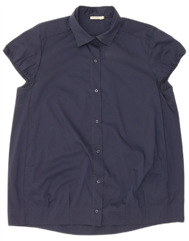Bluză cămașă cu mânecă scurtă pentru femei Henry s IT 44 Medium Bleumarin