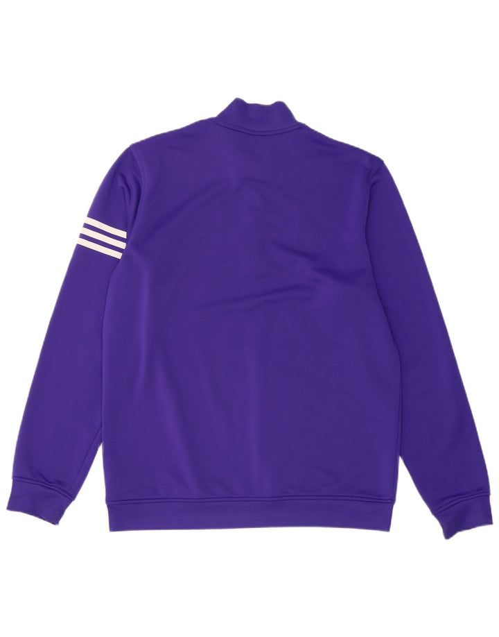 Adidas pentru bărbați Climalite Zip Neck Top cu mânecă lungă Violet mediu Sport