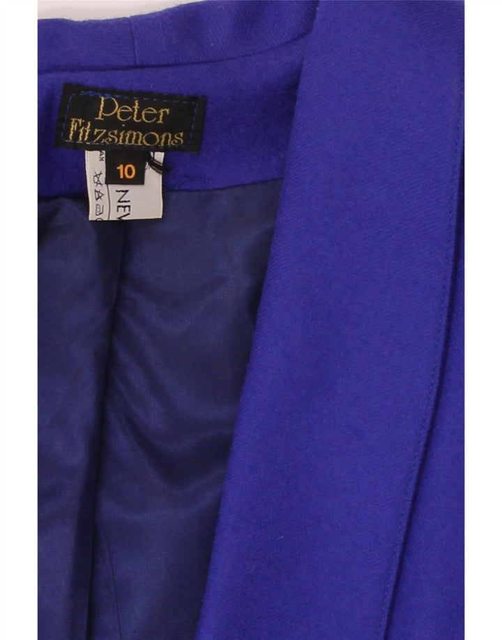 VINTAGE Womens Overcoat UK 10 Small  Blue Wool Vintage Vintage and Second-Hand Vintage from Messina Hembry 