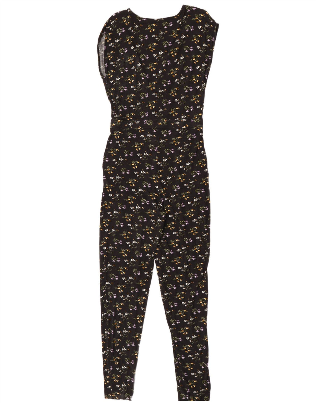 Salopetă fără mâneci pentru femei Oasis UK 12 Medium Black Floral Viscose