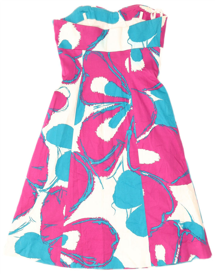 Rochie Coastă pentru femei fără bretele UK 8 mic, roz, bumbac floral