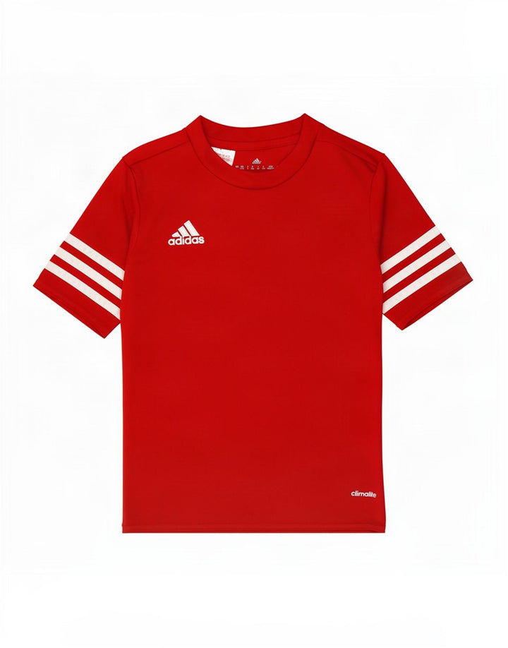 Tricou Adidas Climalite pentru baieti Top 7-8 ani Poliester rosu mic