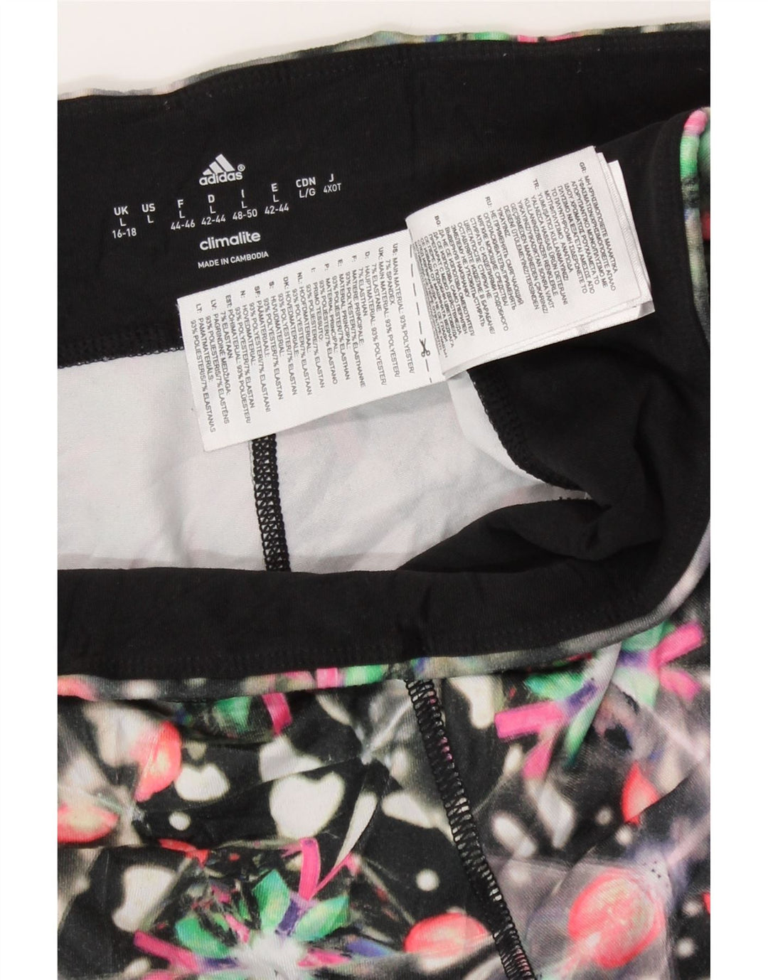Leggings Climalite Adidas pentru femei Marea Britanie 16/18 Poliester geometric negru mare