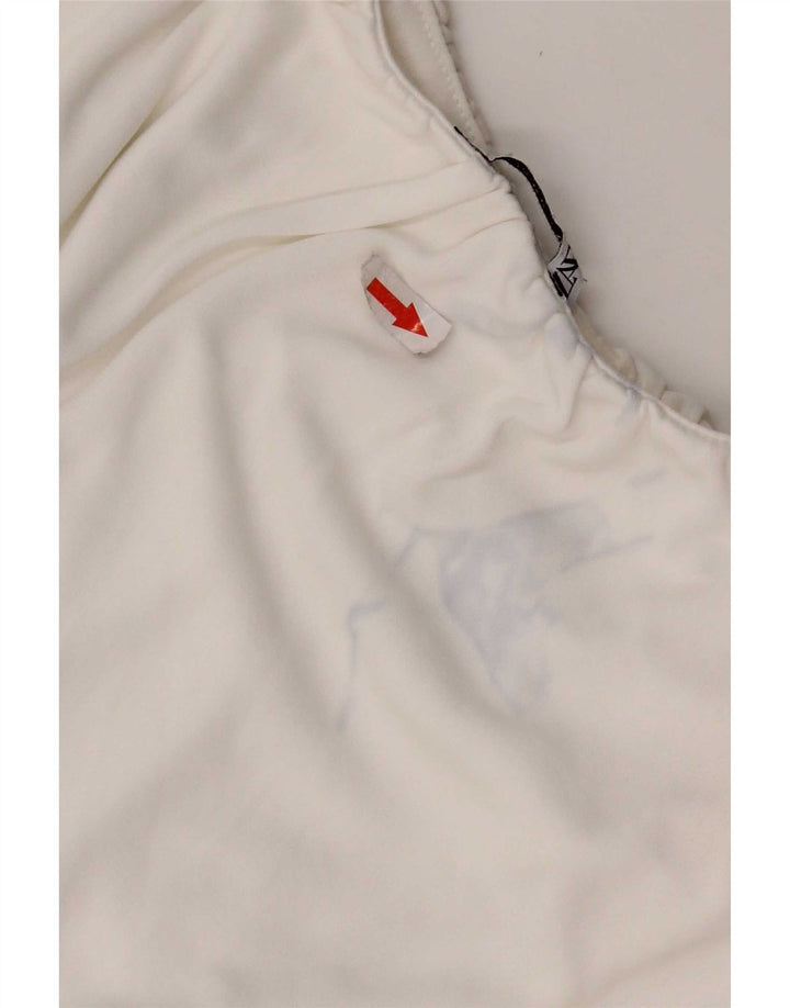 Crop Top fără mâneci pentru femei Zara UK 12 Poliester alb mediu