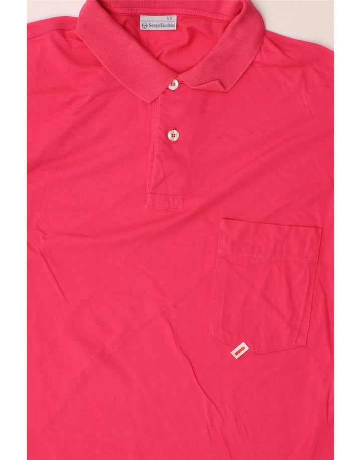SERGIO TACCHINI Mens Polo Shirt XL Pink Cotton Vintage Sergio Tacchini and Second-Hand Sergio Tacchini from Messina Hembry 
