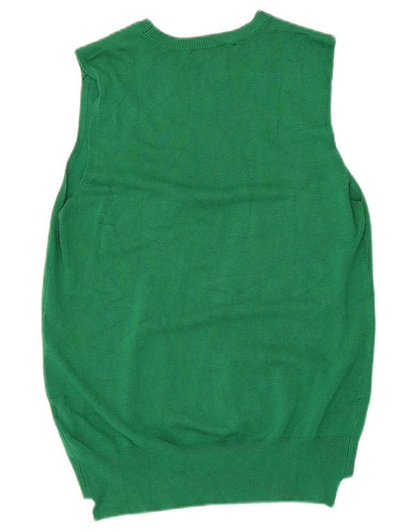 Zara Femei Vest Tank Top UK 12 Medium Green Viscose