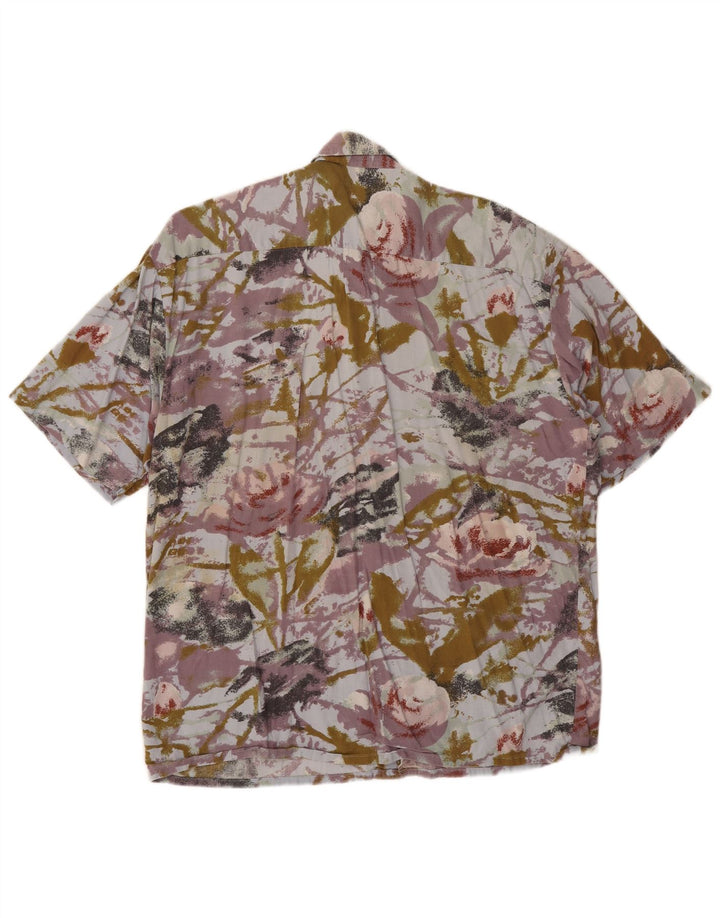 Cămașă Vintage pentru bărbați cu mânecă scurtă XL, multicoloră, florală