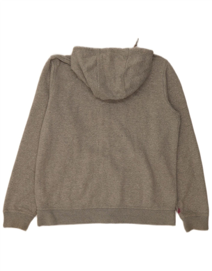 NIKE Mens Zip Hoodie Sweater Large Grey Cotton